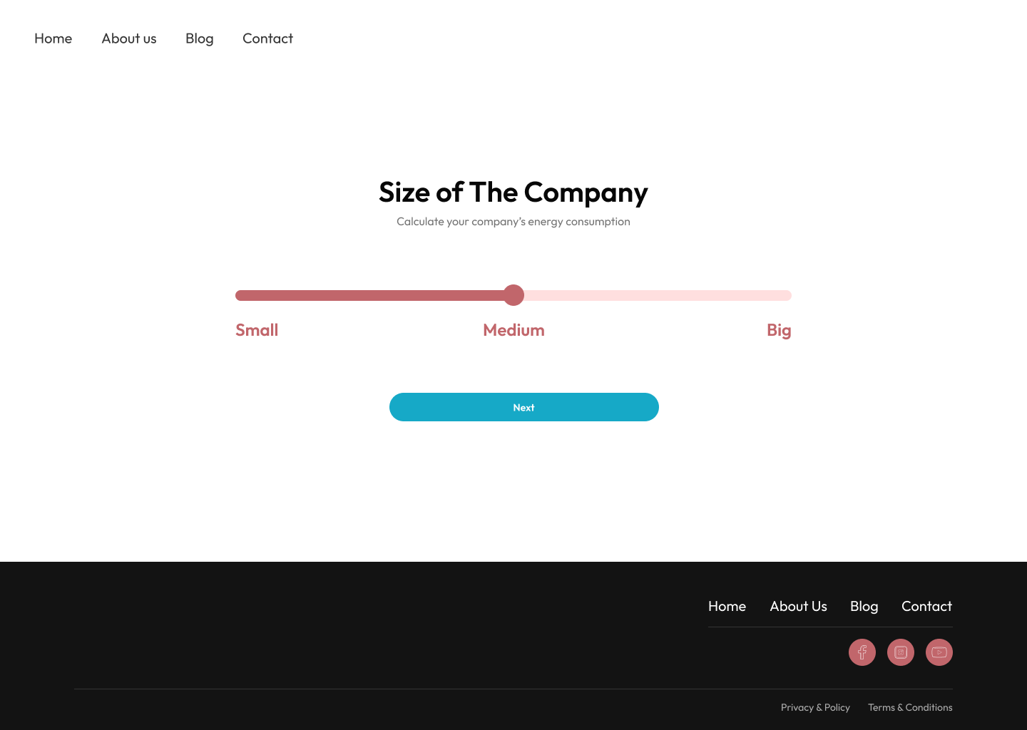 EnergyView size of the company slider, small to big