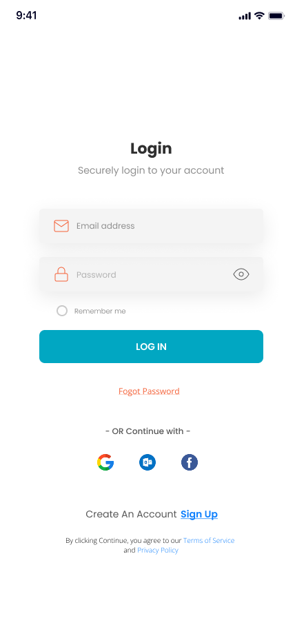 Point Team login screen