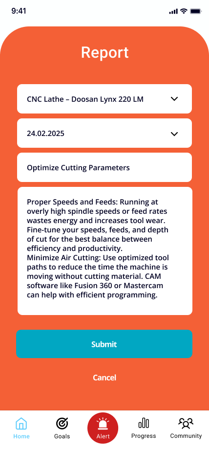 Point Team filled report with an efficiency suggestion