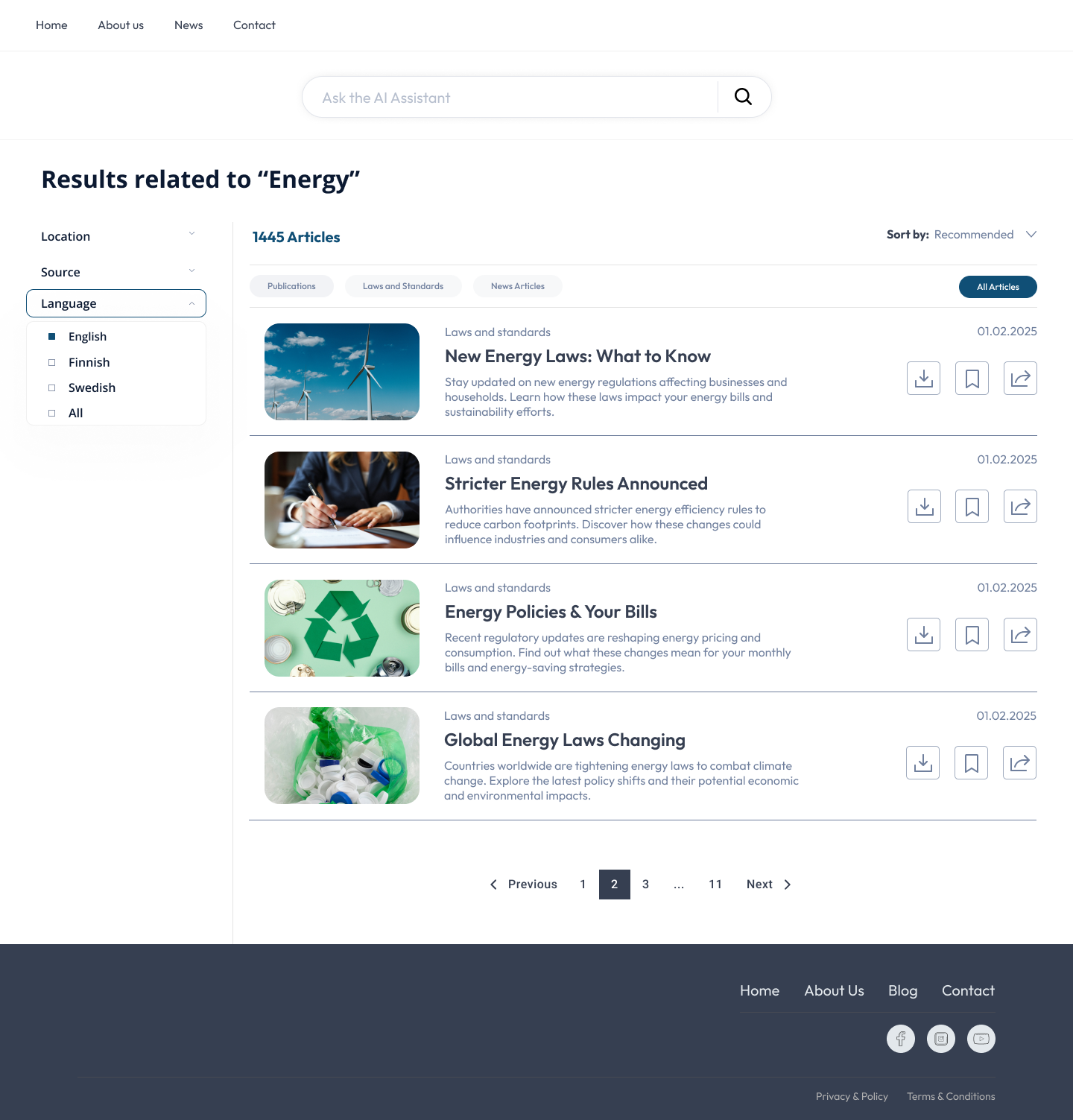 Regulation Guide search results for Energy with location, source and language filters