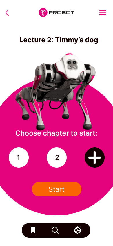 Probot choose chapter screen