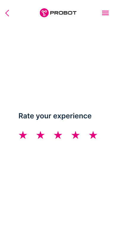 Probot rate your experience screen